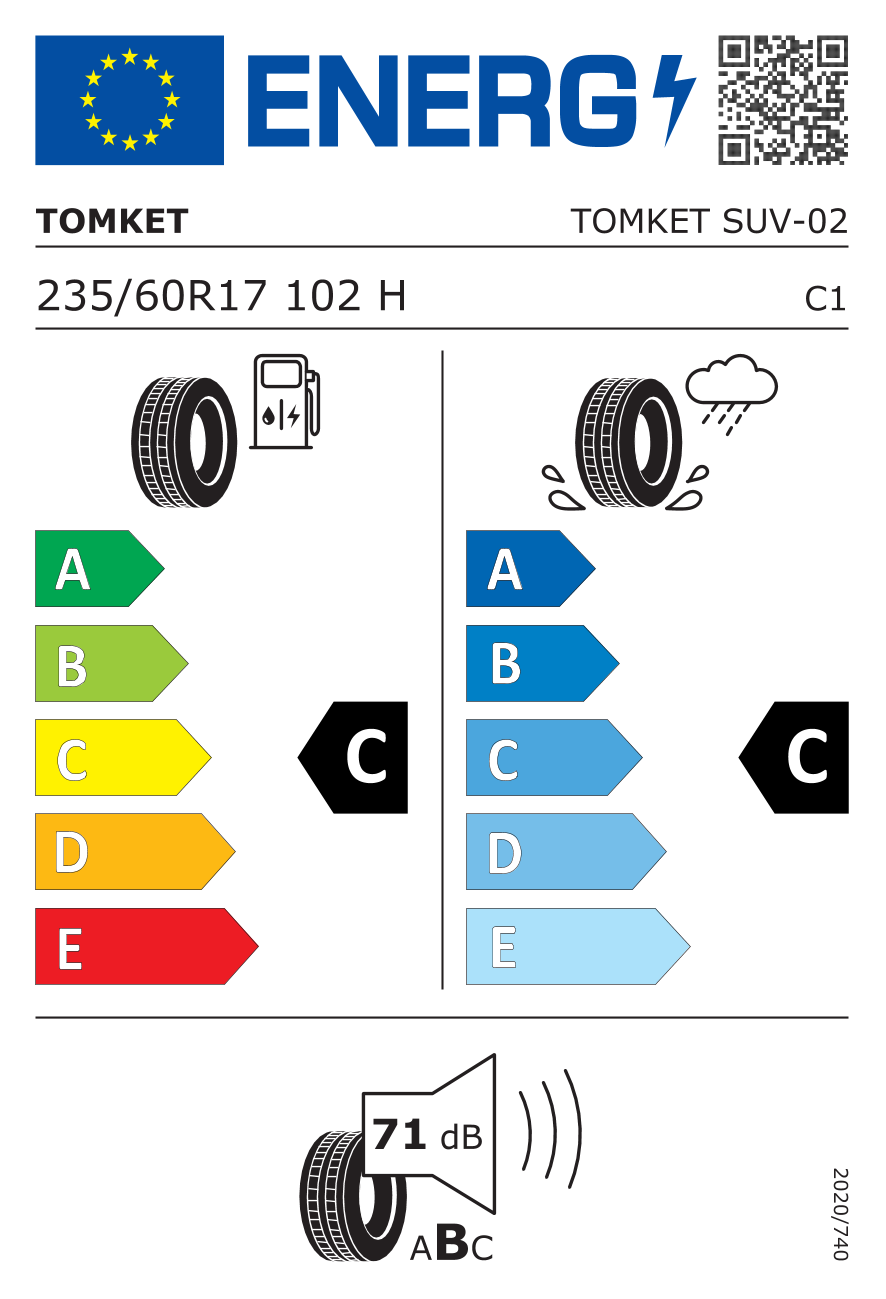 Tomket Suv 235/60 R17 102H - европейски етикет