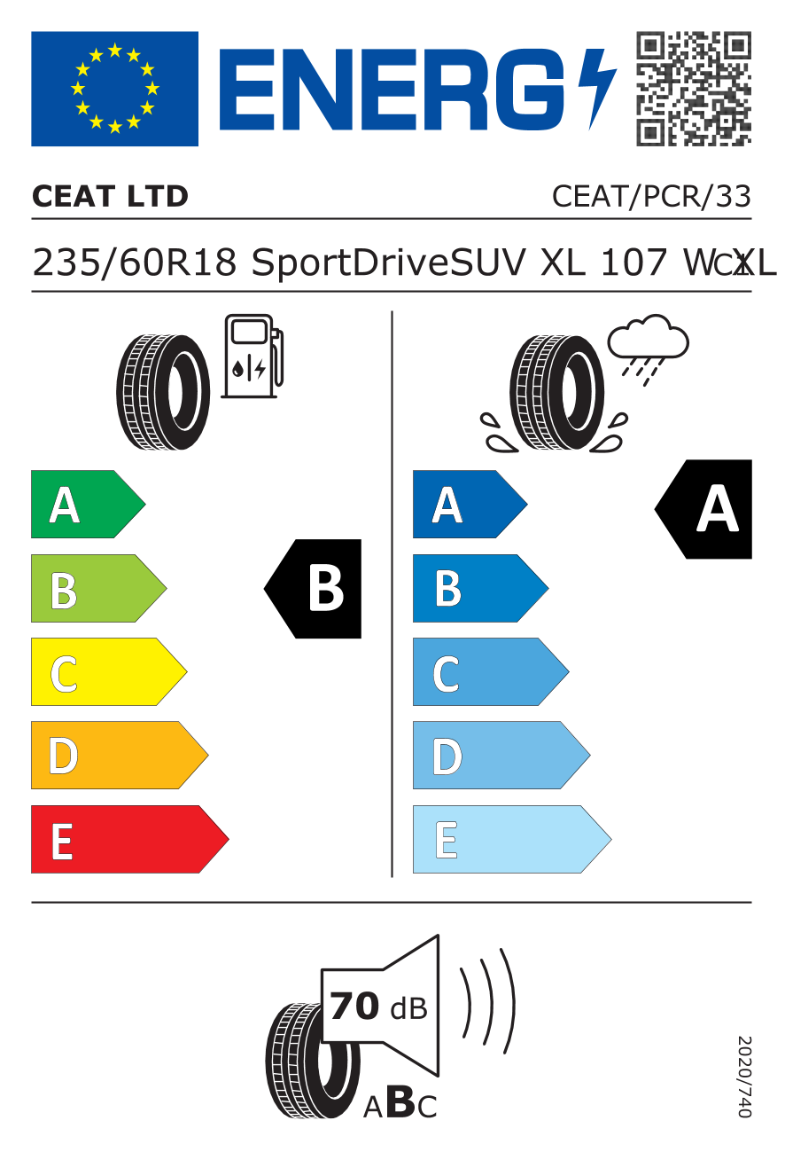 Ceat SPORT DRIVE 235/60 R18 107W - европейски етикет