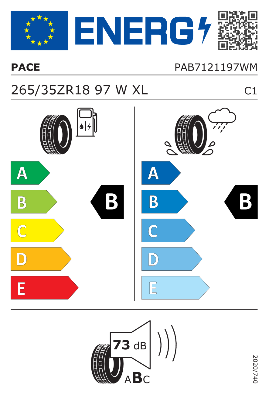 Pace ALVENTI XL 265/35 R18 97W - европейски етикет