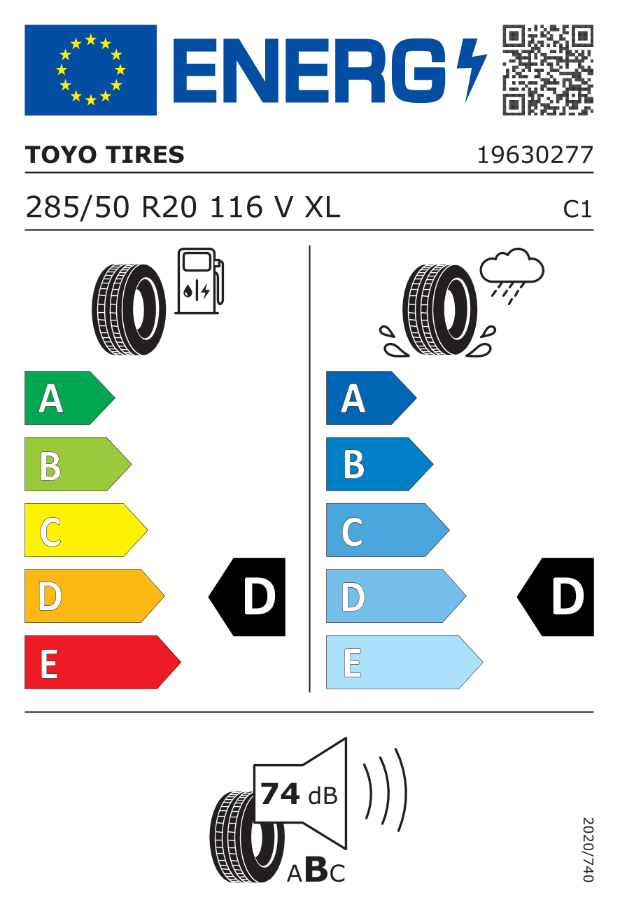 TOYO PROXES ST III XL 285/50 R20 116V - европейски етикет