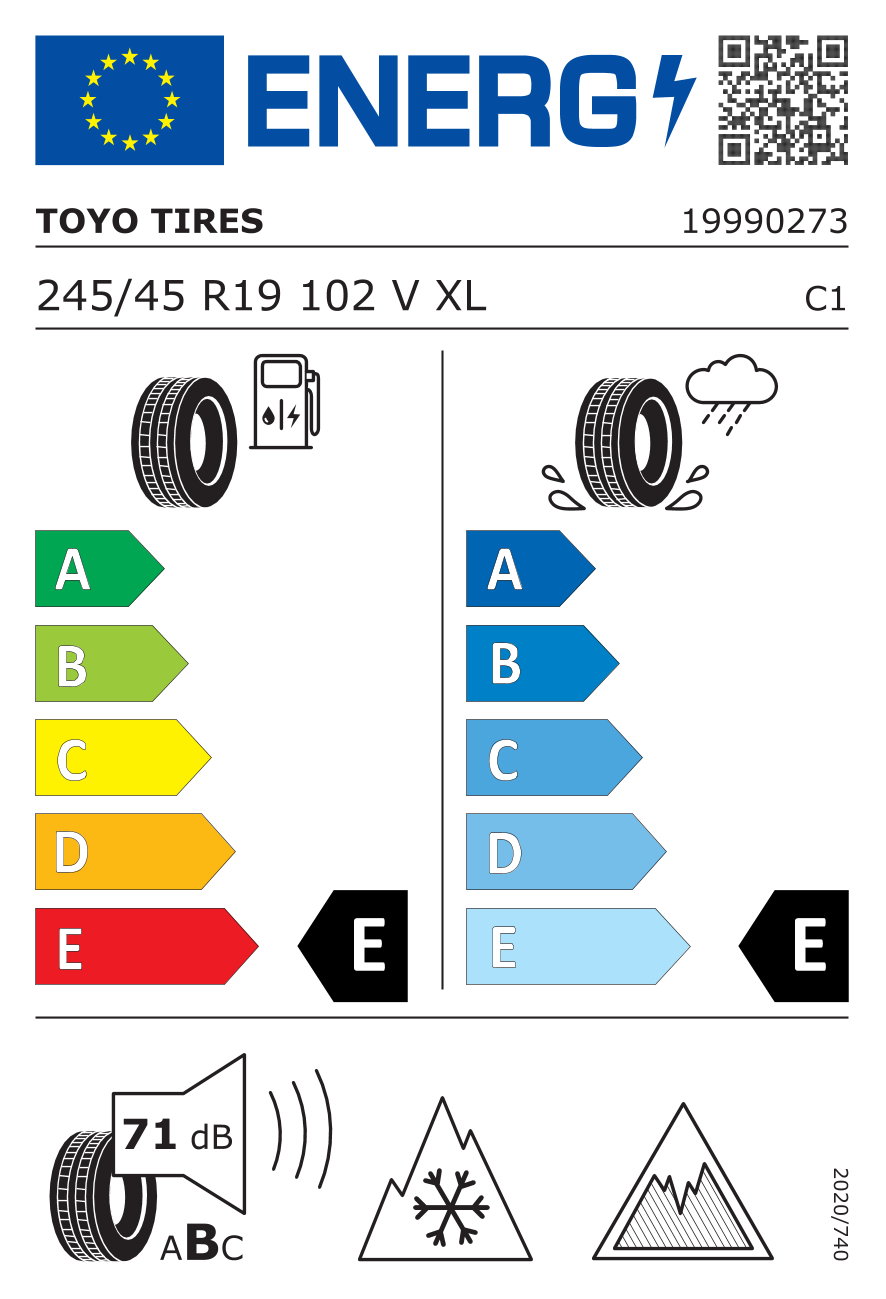 TOYO OBSERVE GSI6 HP 245/45 R19 102V - европейски етикет