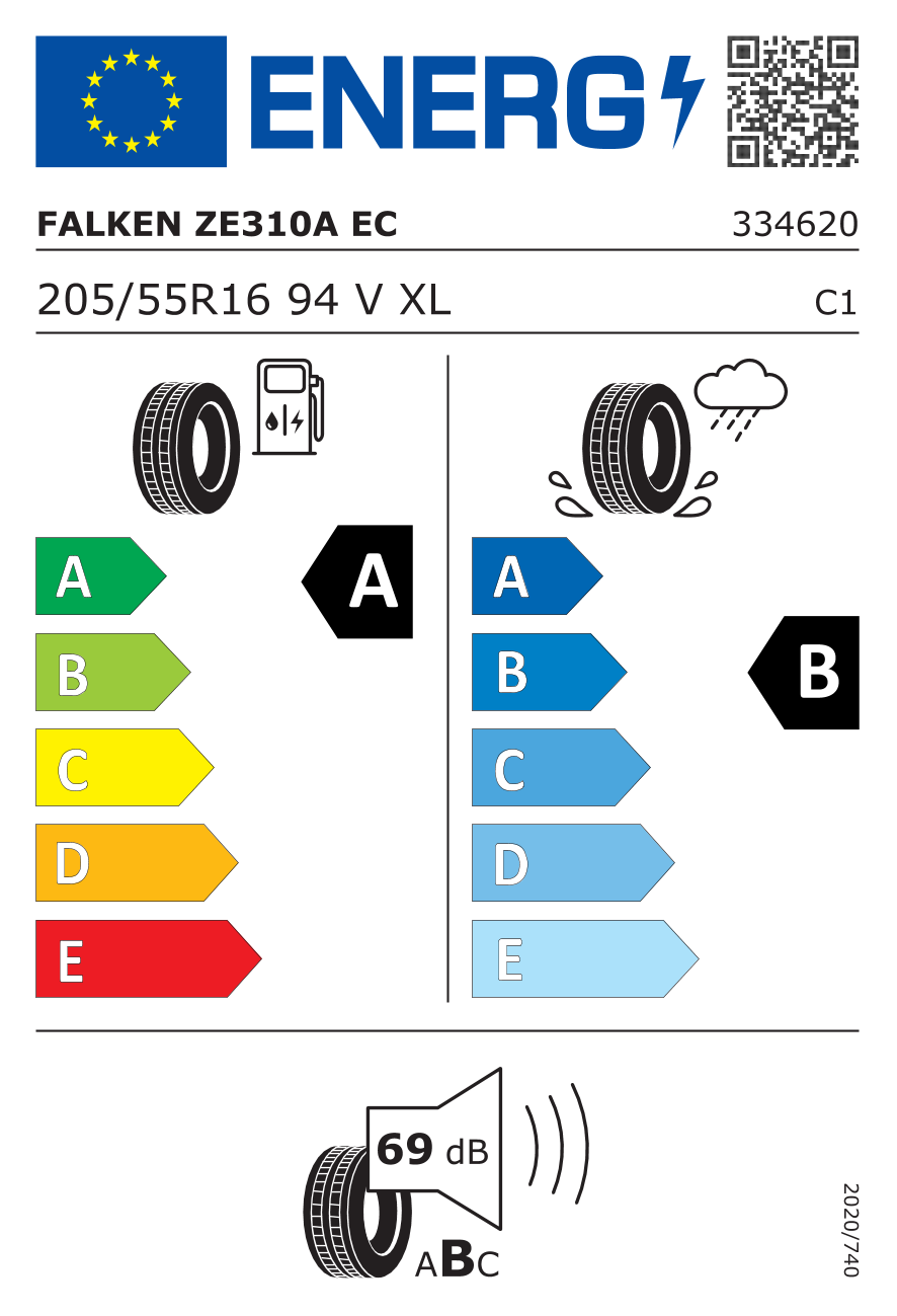 FALKEN ZIEX ZE310A ECORUN XL AUDI 205/55 R16 94V - европейски етикет