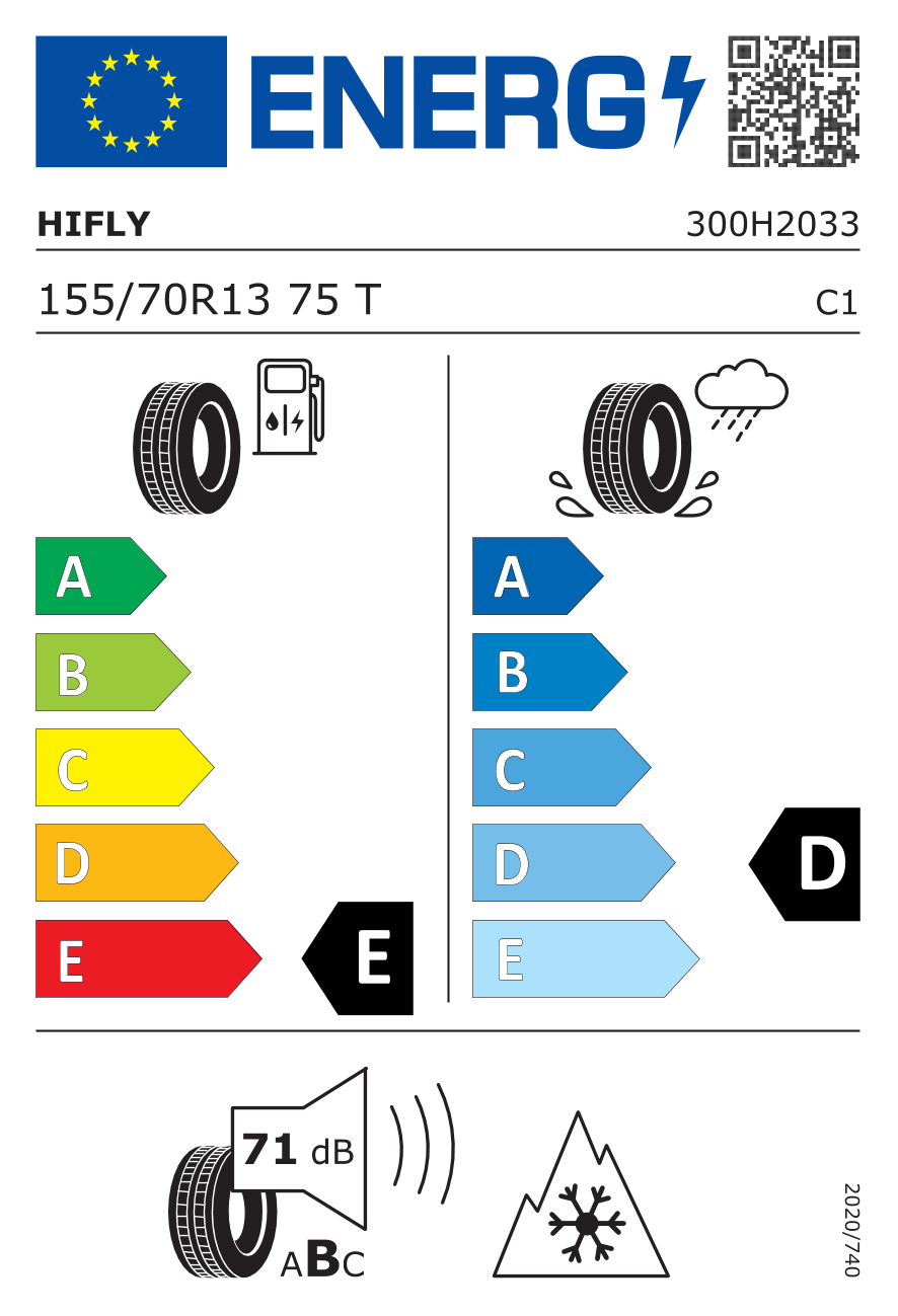 HIFLY WIN-TURI 212 155/70 R13 75T - европейски етикет