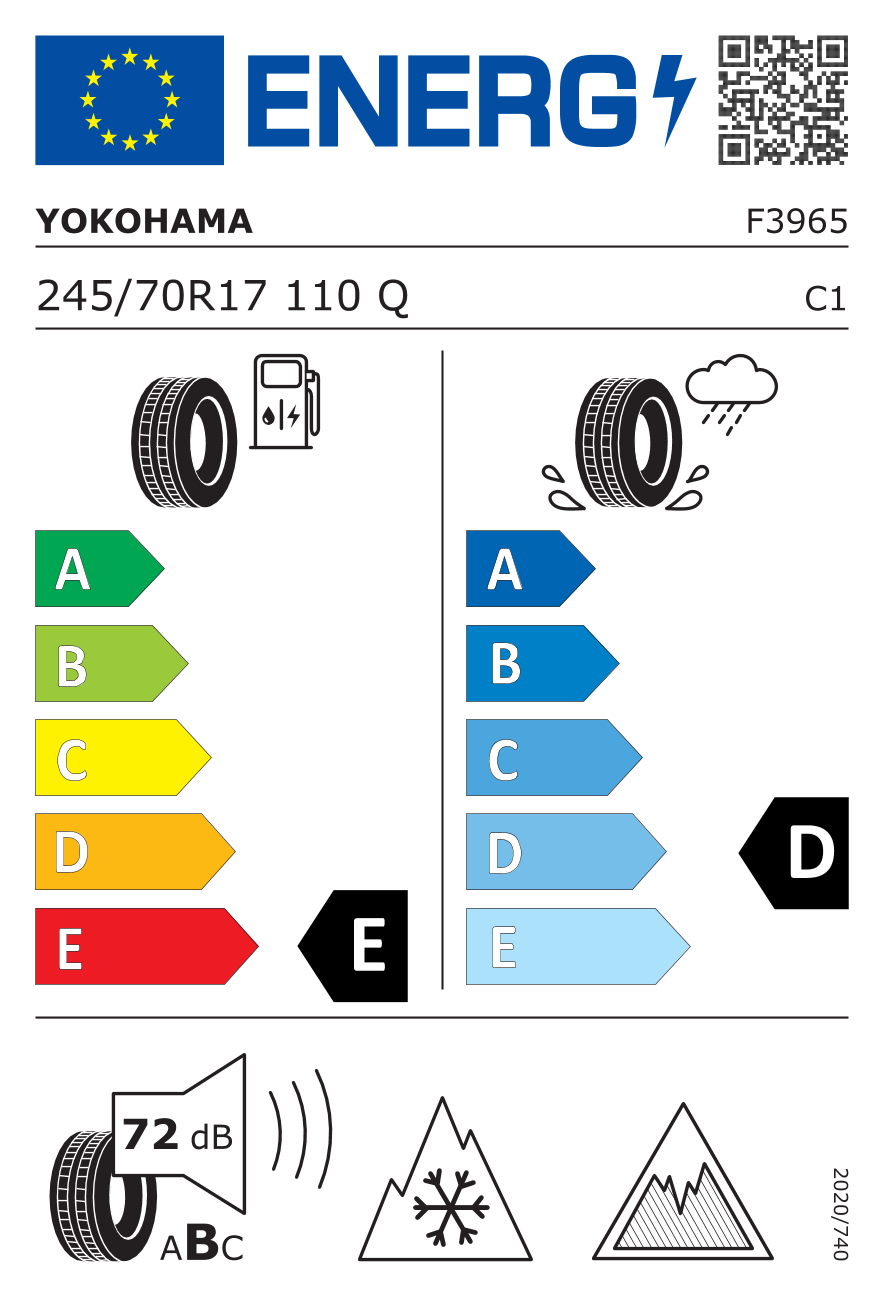 YOKOHAMA Geolandar ITS (G073) DOT 2023 245/70 R17 110Q - европейски етикет