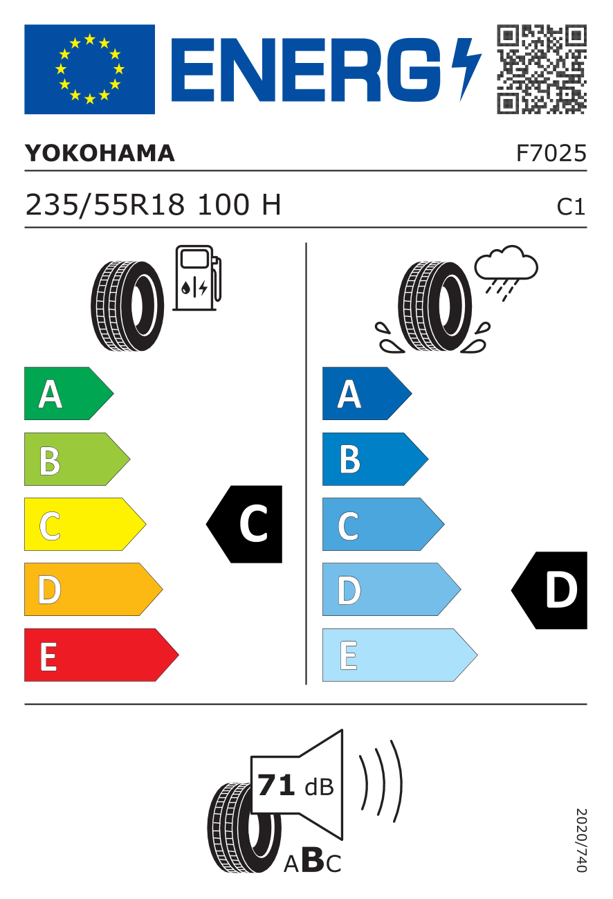 YOKOHAMA G91AV 235/55 R18 100H - европейски етикет