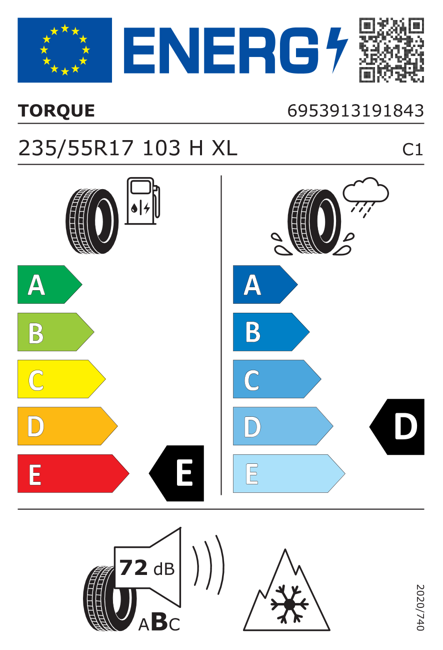 Torque TQ022 XL 235/55 R17 103H - европейски етикет