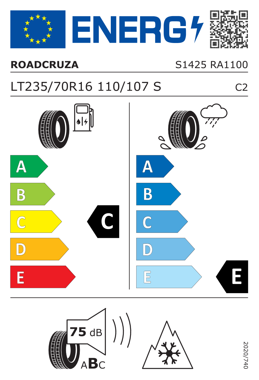 Roadcruza RA1100 235/70 R16 110S - европейски етикет