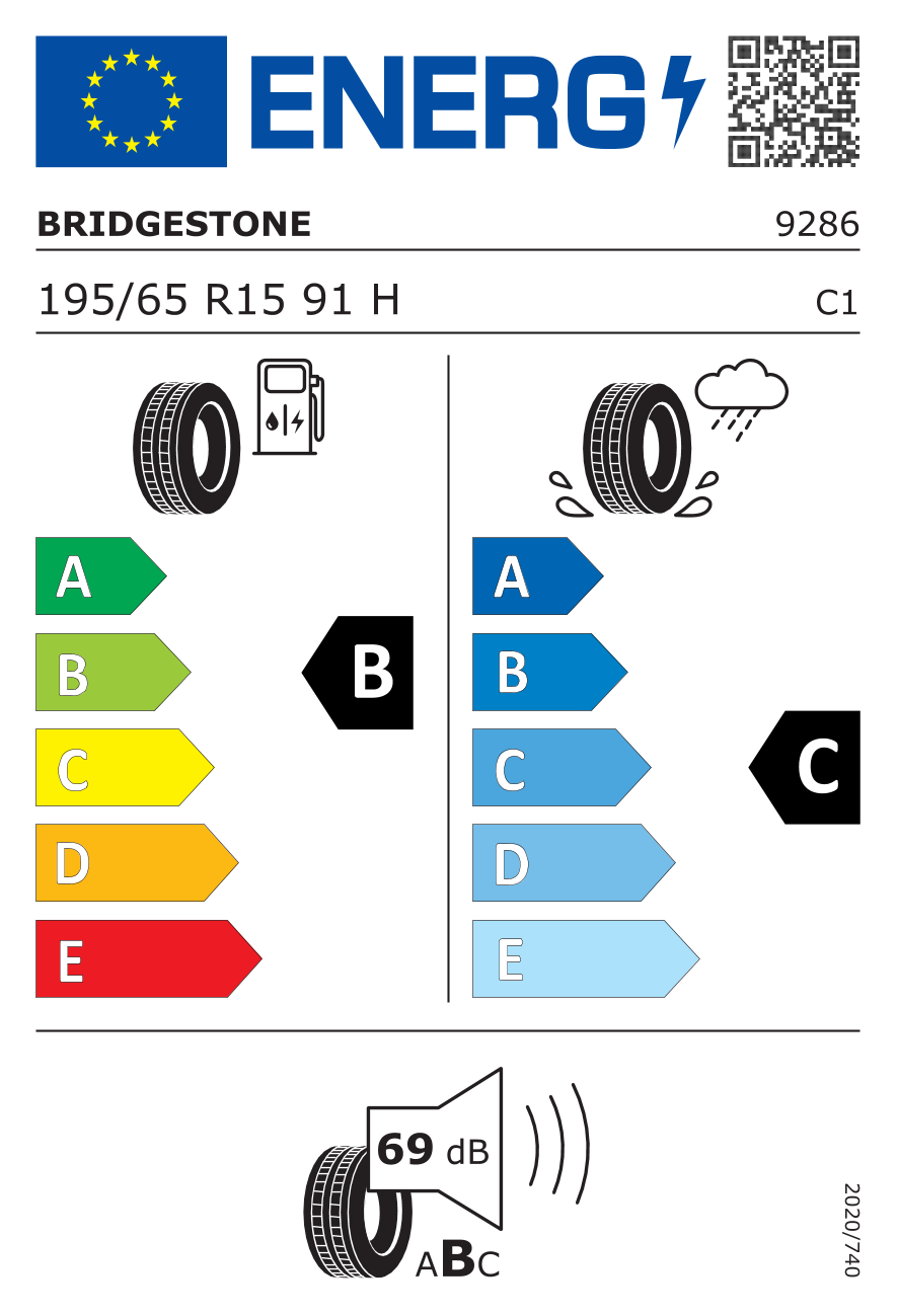 BRIDGESTONE EP150 ECO 195/65 R15 91H - европейски етикет