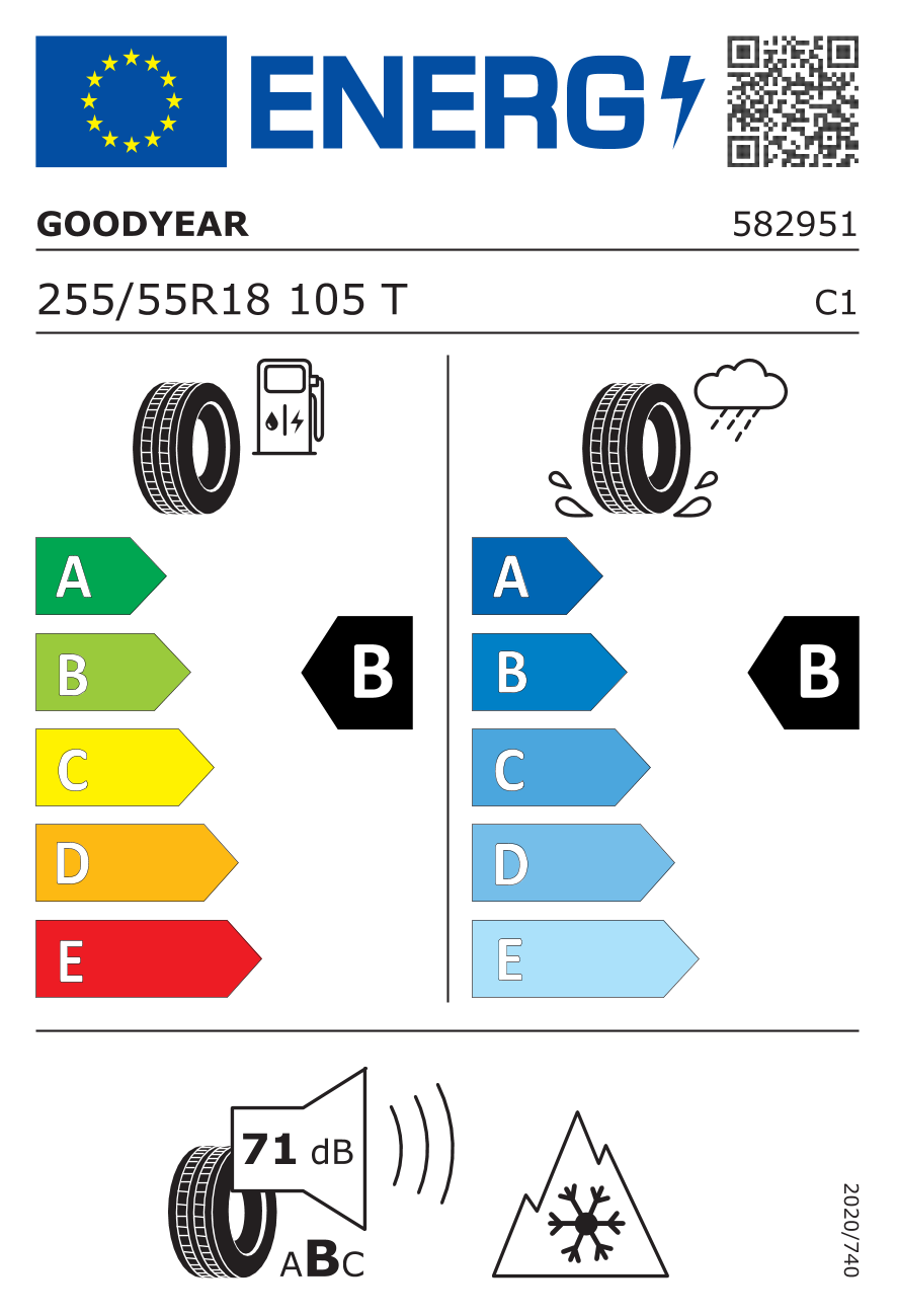 GOODYEAR VECTOR 4SEASONS GEN-3 255/55 R18 105T - европейски етикет