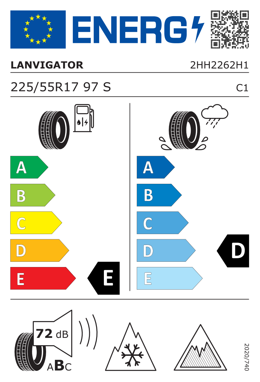 Lanvigator Icelandmax 225/55 R17 97S - европейски етикет