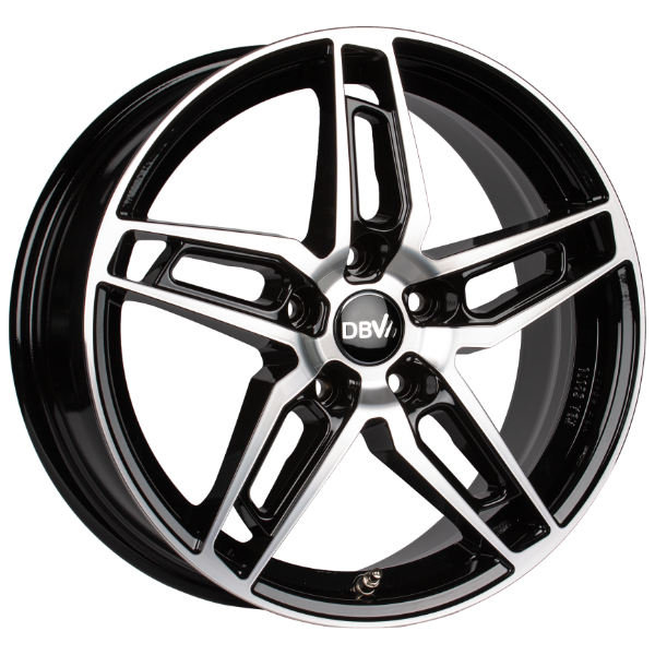 Ζάντες κραμάτων DBV 5DS 005 schwarz glänzend, front poliert 8Jx19