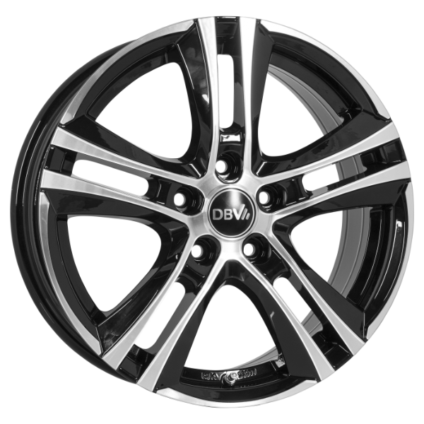 Алуминиеви джанти DBV Andorra II schwarz glänzend, front poliert 6.5Jx16