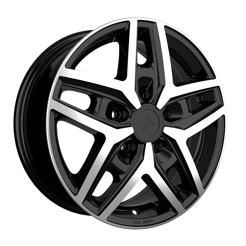 Jante din aliaj KESKIN KT C1-5L CAMPER BLACK FRONT POLISH 6.5Jx16