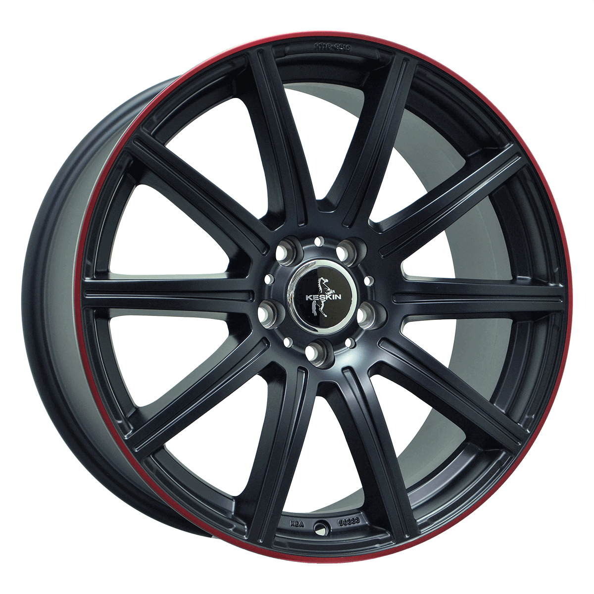 Jante din aliaj KESKIN KT16 DYNAMIC MATT BLACK LIP RED 9.5Jx19