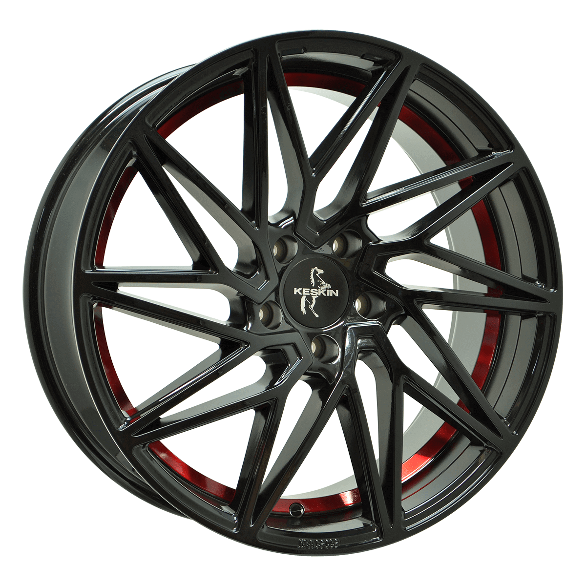 Jante din aliaj KESKIN KT20 FUTURE BLACK PAINTED RED INSIDE 8.5Jx20