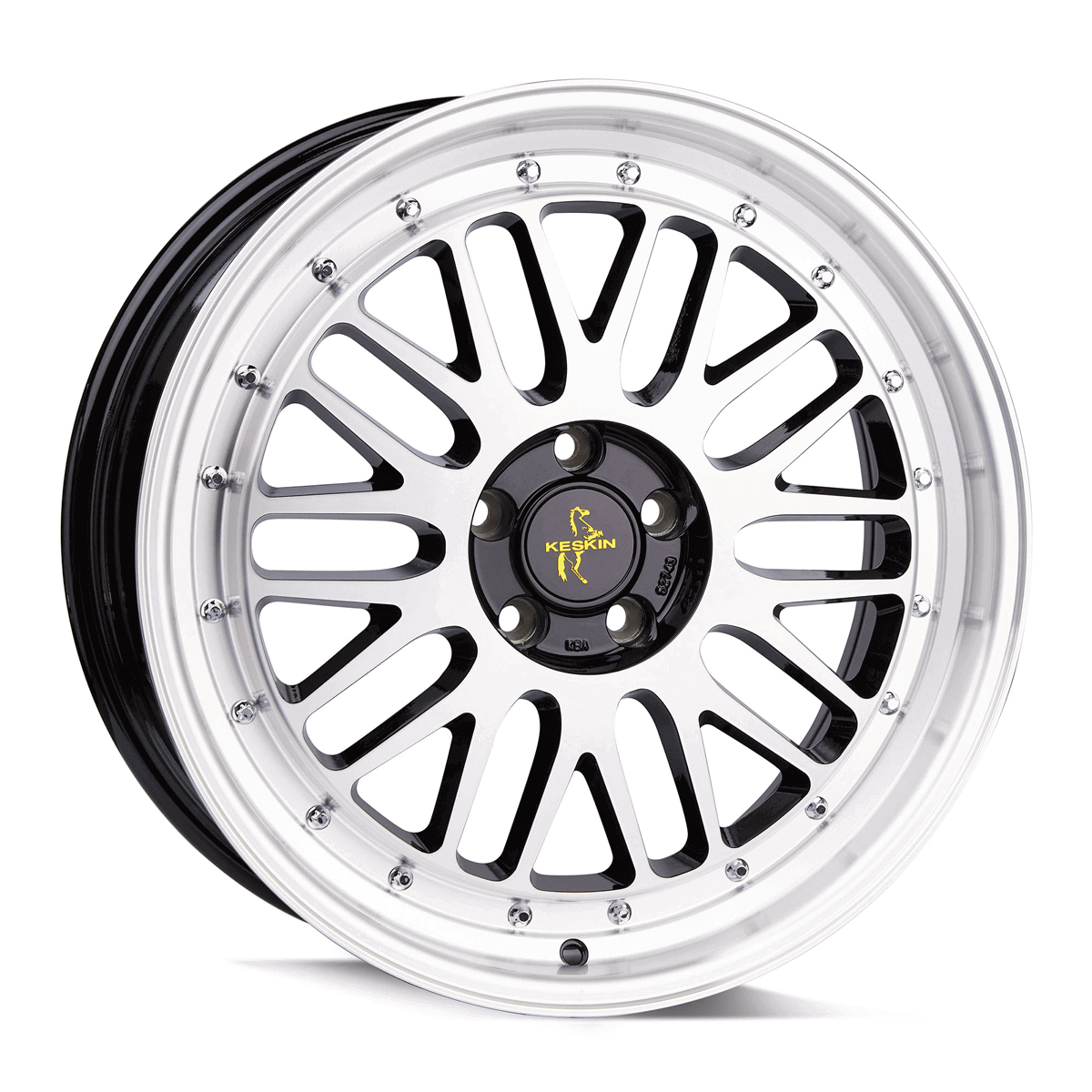 KESKIN KT22 RETRO BLACK FRONT POLISH 8.5Jx19 Алуминиеви джанти KESKIN KT22 RETRO BLACK FRONT POLISH 8.5Jx19