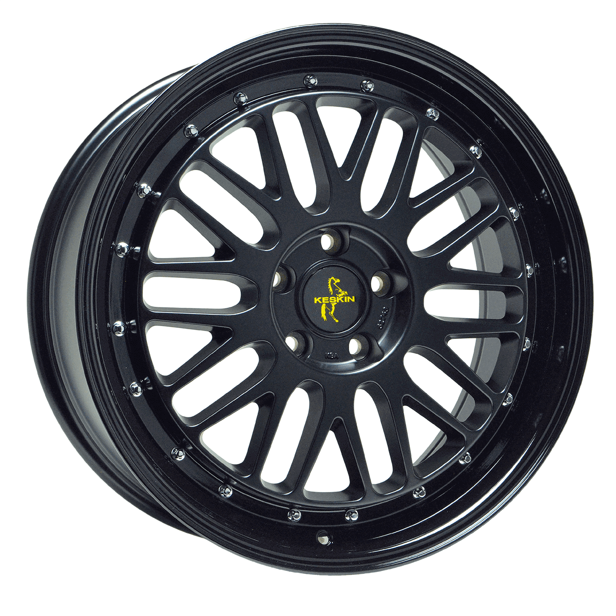 Jante din aliaj KESKIN KT22 RETRO MATT BLACK PAINTED 8Jx18