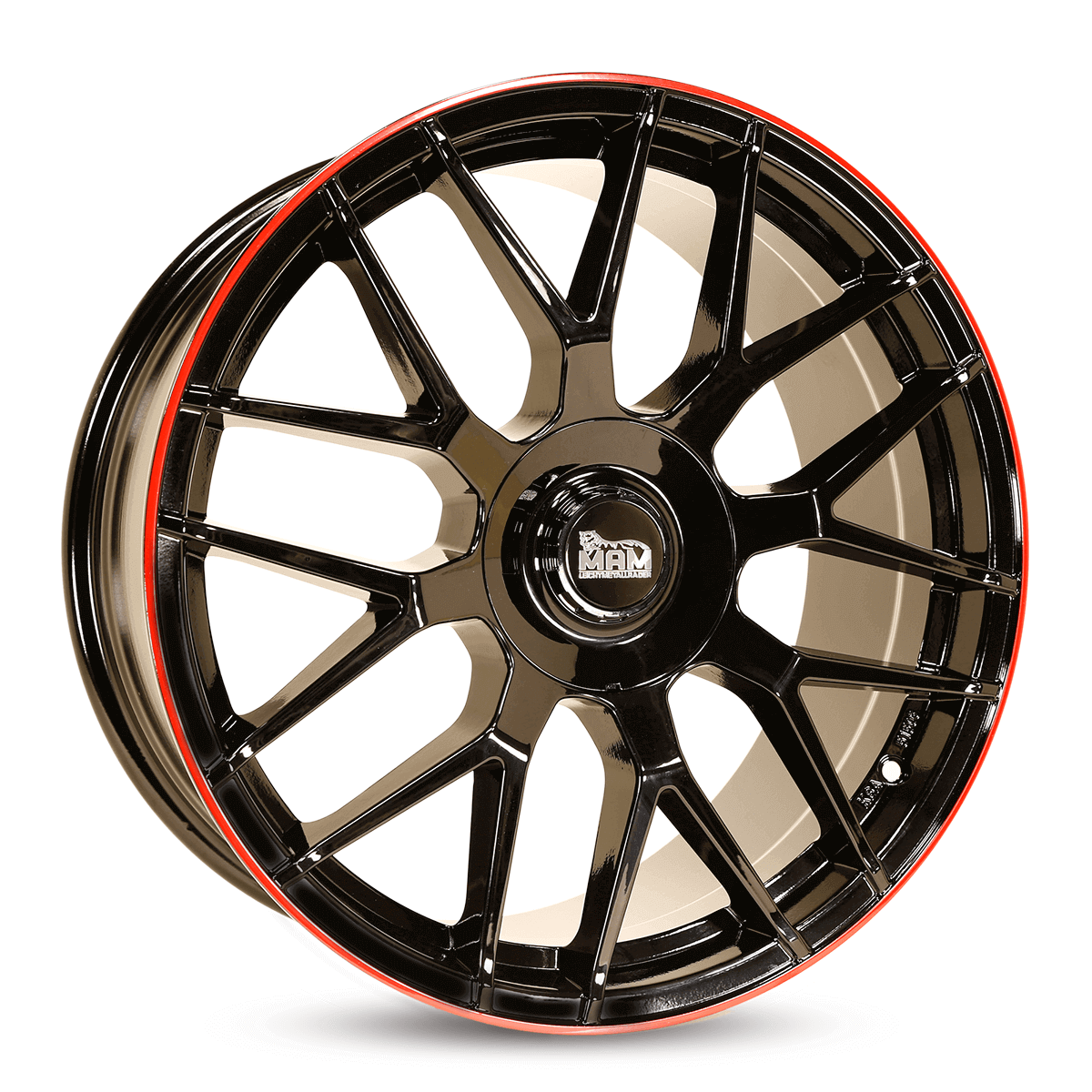 MAM GT1 BLACK PAINTED LIP RED 8Jx18 Ζάντες κραμάτων MAM GT1 BLACK PAINTED LIP RED 8Jx18