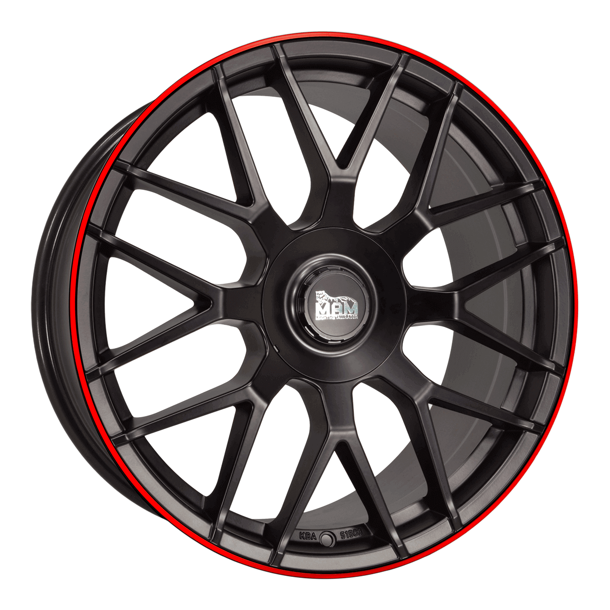 Ζάντες κραμάτων MAM GT1 MATT BLACK LIP RED 9.5Jx19
