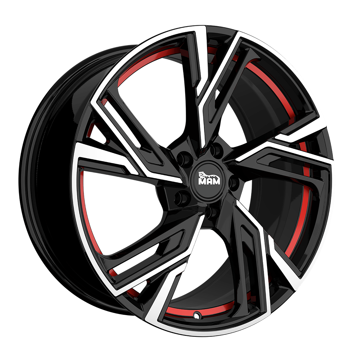 Алуминиеви джанти MAM RS5 BLACK FRONT POLISH RED INSIDE 7Jx16