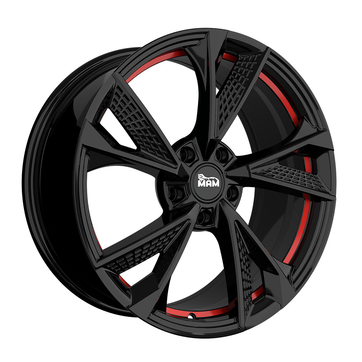 Jante din aliaj MAM RS6 BLACK PAINTED RED INSIDE 8.5Jx20