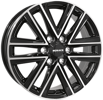 MONACO VT1 Gloss Black / Polished 6.5Jx16 Ζάντες κραμάτων MONACO VT1 Gloss Black / Polished 6.5Jx16