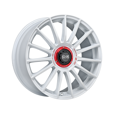 Jante din aliaj OZ SUPERTURISMO EVOLUZIONE WRC RACE WHITE RED LETTERING 8Jx18